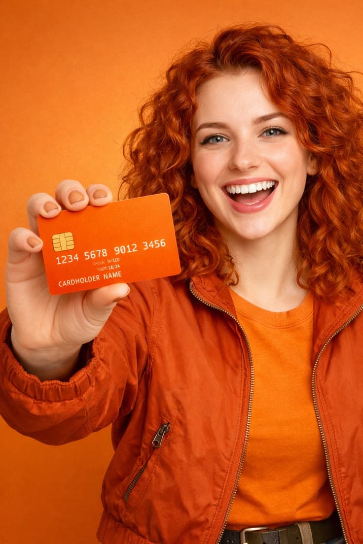 Customer holding a Axoss Bank card